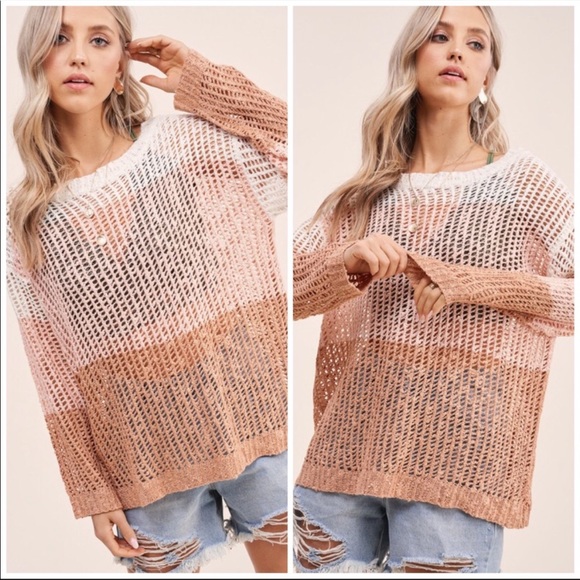 Color Block Wide Neck Sweater NWT - Picture 2 of 8